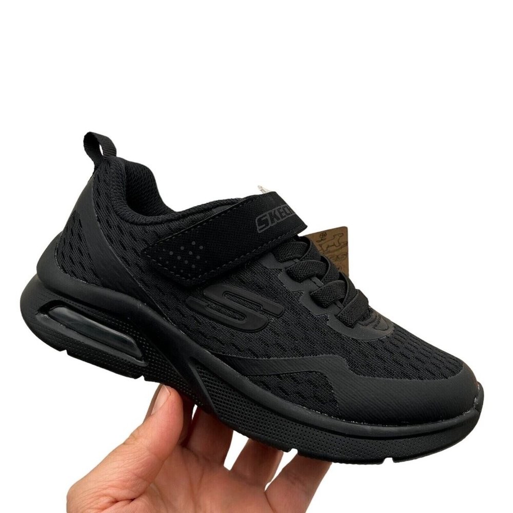 Skechers‎ MicroSpec Max Little Boys Slip on Sneaker Size 12 Solid Black Shoes